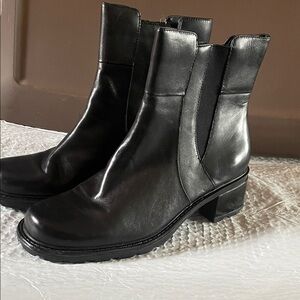 Black Leather Ankle Boots